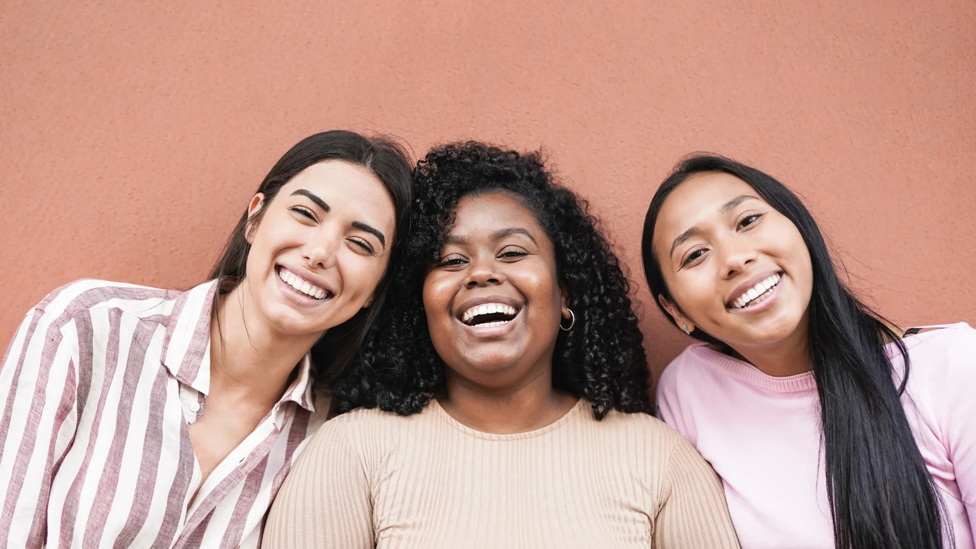 Women looking happy with their natural beauty